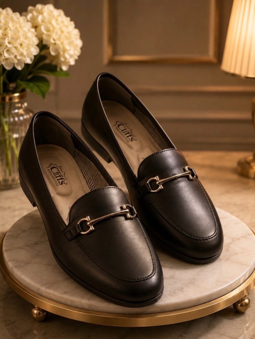 Classic Black Leather Bit Loafers